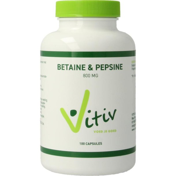 Vitiv Betaine HCL & pepsine (100 Capsules)