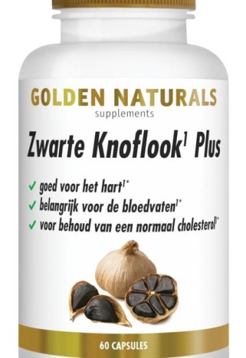 Golden Naturals Zwarte knoflook plus (60 Vegetarische capsules)