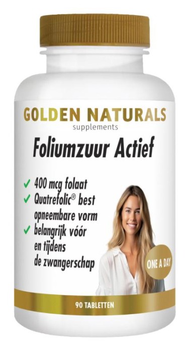 Golden Naturals Foliumzuur actief (90 Vegetarische capsules)