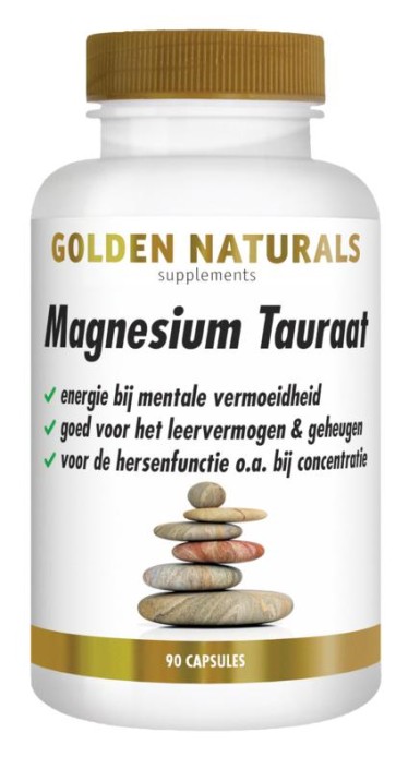 Golden Naturals Magnesium tauraat (90 Vegetarische capsules)