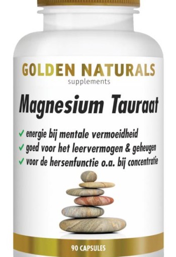 Golden Naturals Magnesium tauraat (90 Vegetarische capsules)