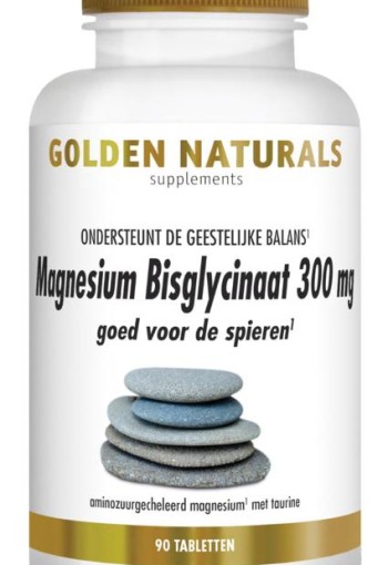 Golden Naturals Magnesium bisglycinaat 300mg (90 Tabletten)