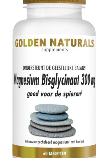 Golden Naturals Magnesium bisglycinaat 300mg (60 Tabletten)