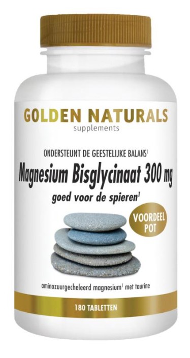 Golden Naturals Magnesium bisglycinaat 300mg (180 Tabletten)