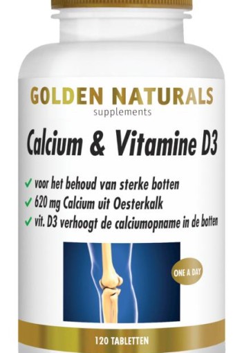 Golden Naturals Calcium & vitamine D3 (120 Tabletten)