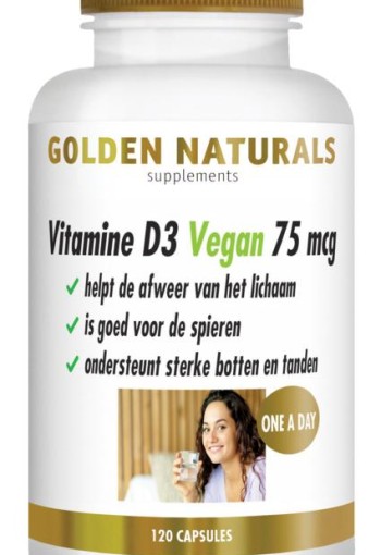 Golden Naturals Vitamine D3 75mcg vegan (120 Capsules)