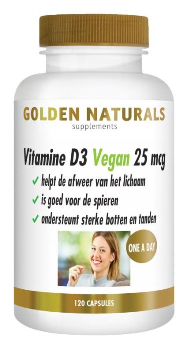 Golden Naturals Vitamine D3 25mcg vegan (120 Capsules)