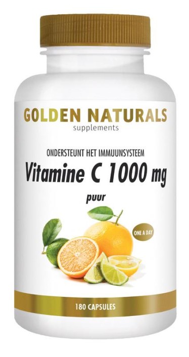 Golden Naturals Vitamine C 1000 puur (180 Vegetarische capsules)
