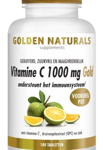 Golden Naturals Vitamine C 1000mg gold vegan (180 Tabletten)