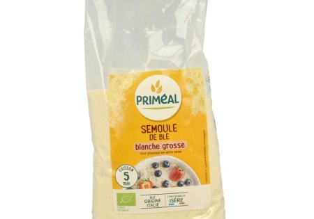 Primeal Griesmeel witte tarwe grof bio (500 Gram)