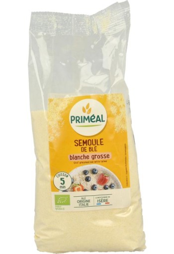Primeal Griesmeel witte tarwe grof bio (500 Gram)
