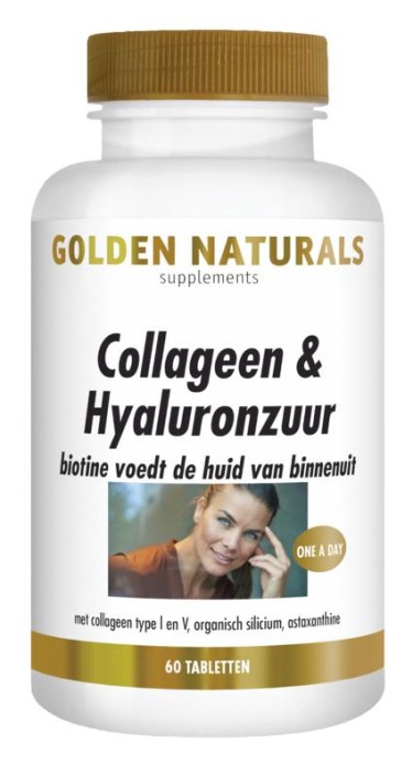 Golden Naturals Collageen & hyaluronzuur 60 Tabletten
