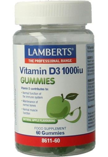 Lamberts Vitamine D3 1000IE gummies (60 Gummies)
