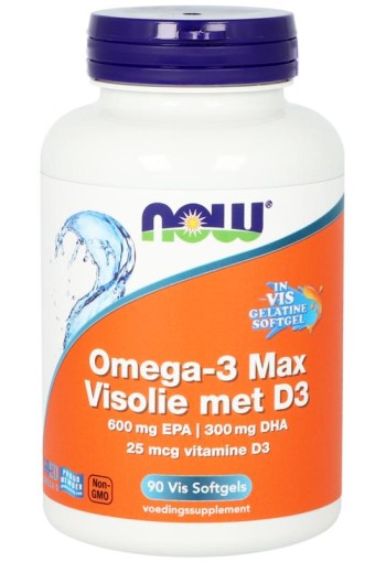 NOW Omega 3 max visolie D3 EPA DHA (90 Softgels)
