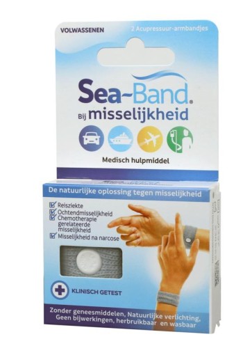 Sea Band Polsband volwassenen grijs (1 Paar)