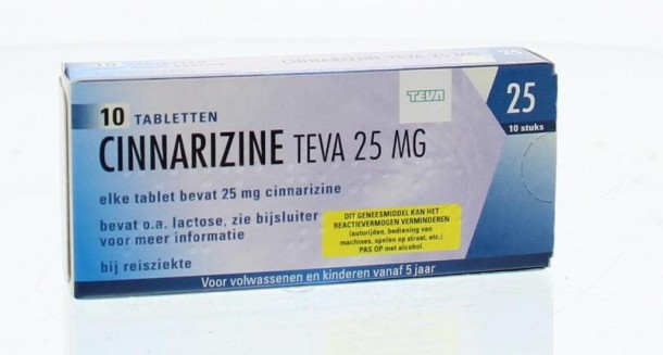 Teva Cinnarizine 25mg (10 Tabletten)
