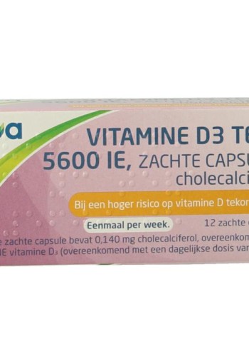 Teva Vitamine D3 5600IE zachte capsules (12 Capsules)