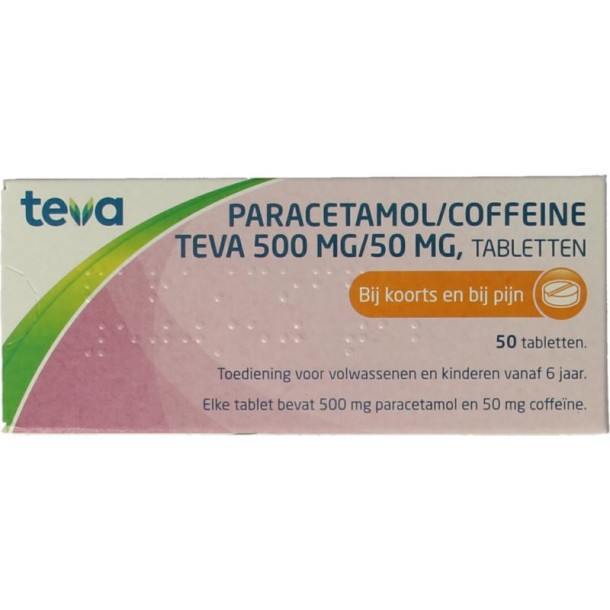 Teva Paracetamol coffeine 500/50 (50 Tabletten)