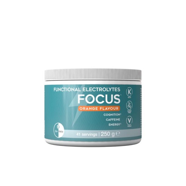 Go-Keto Elektrolytes drink poeder focus sinaasappel (250 Gram)