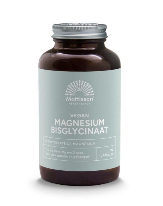 Mattisson Vegan magnesium bisglycinaat 150mg (120 Vegetarische capsules)