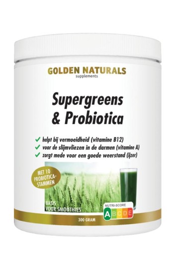 Golden Naturals Supergreens & probiotica (300 Gram)