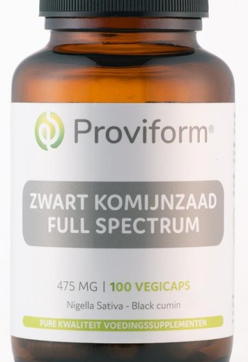 Proviform Zwart komijnzaad full spectrum 475mg (black cumin) (100 Vegetarische capsules)