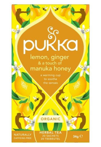 Pukka Lemon ginger touch of Manuka honey bio (20 Zakjes)