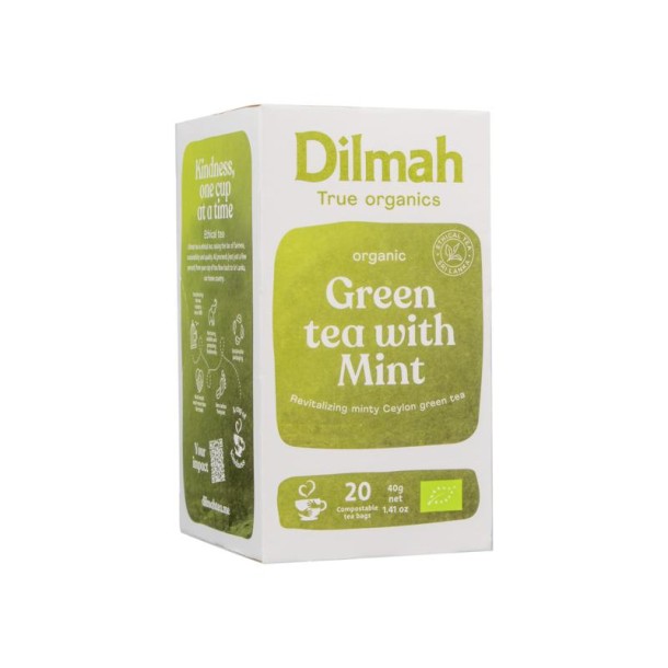 Dilmah Green tea with mint bio (20 Zakjes)