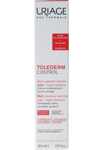 Uriage Tolederm control rijke kalmerende verzorging (40 Milliliter)