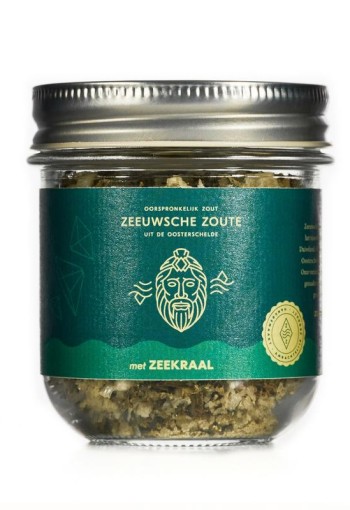 Zeeuwsche Zoute Zout met zeekraal glazen pot (100 Gram)