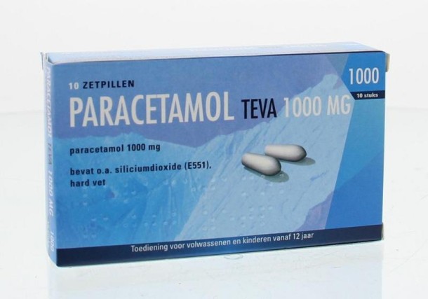 Teva Paracetamol 1000mg (10 Zetpillen)