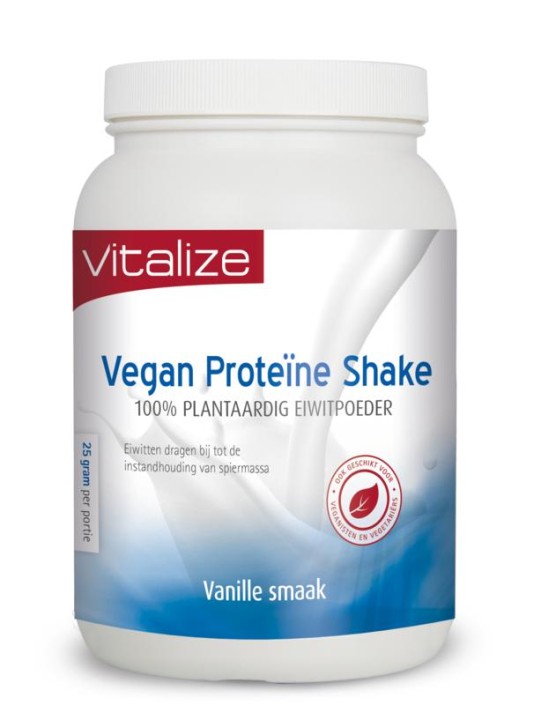Vitalize Vegan protein shake 100% plantaardig poeder (750 Gram)
