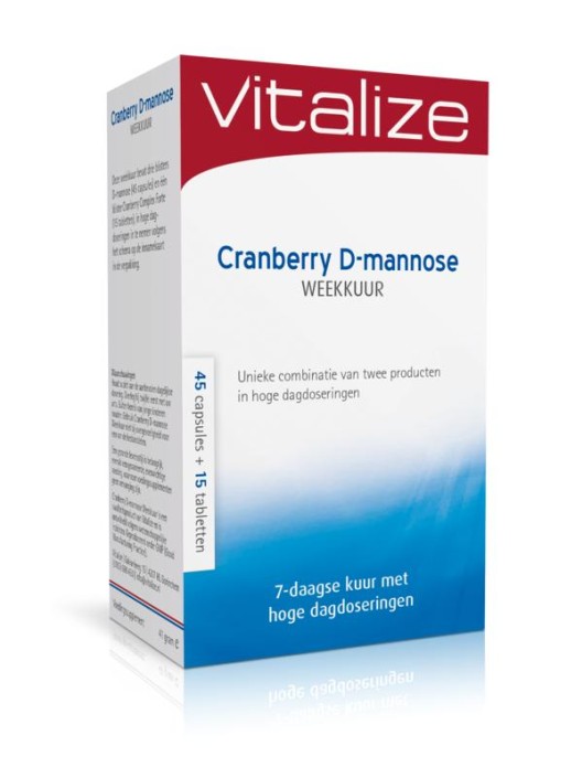 Vitalize Cranberry D-Mannose weekkuur 45 caps 15 tabl (60 Stuks)