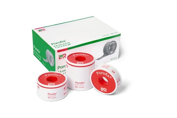 Porofix Hechtpleister 5m x 1.25cm latexvrij (18 Stuks)