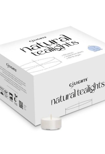 C-Lights Natuurlijke theelichtjes 6 branduren (100 Stuks)