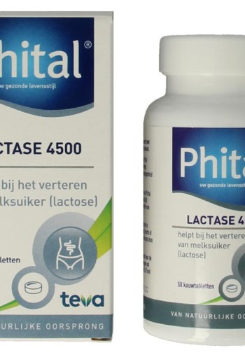 Phital Lactase 4500 (50 Kauwtabletten)