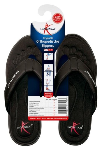 Lucovitaal Orthopedische slipper 37-38 zwart (1 Paar)