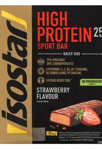Isostar High protein 25 sport bars strawberry 3 pack (105 Gram)