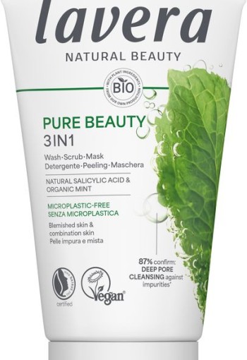 Lavera Pure beauty 3-in-1 wash scrub mask (125 Milliliter)