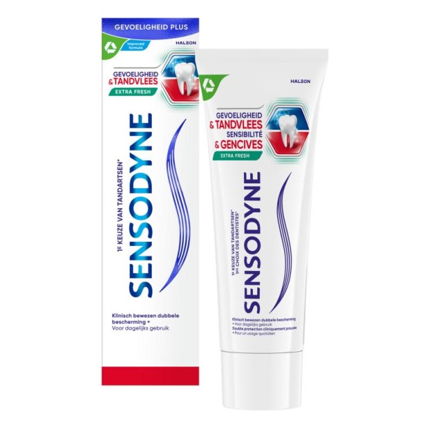 Sensodyne Tandpasta gevoeligheid & tandvlees extra fresh (75 Milliliter)