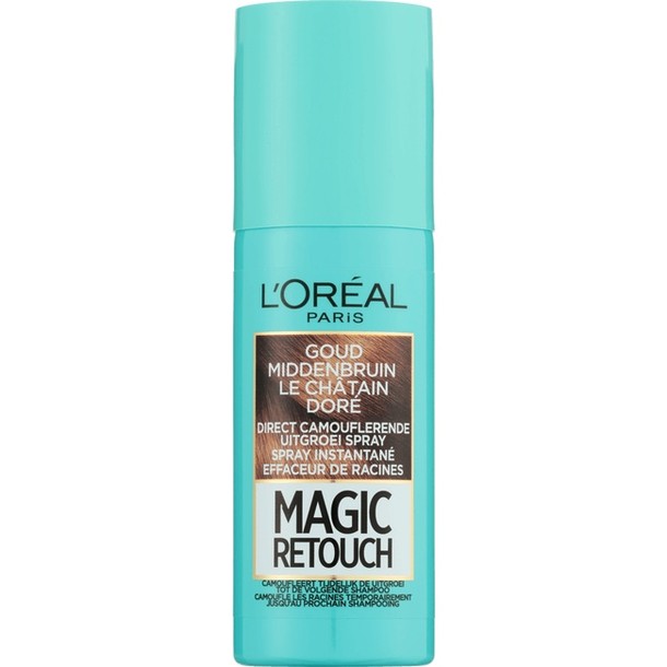 L'Oréal Paris Magic Retouch Uitgroei Camouflage Spray 10 Goud Middenbruin 75 ml