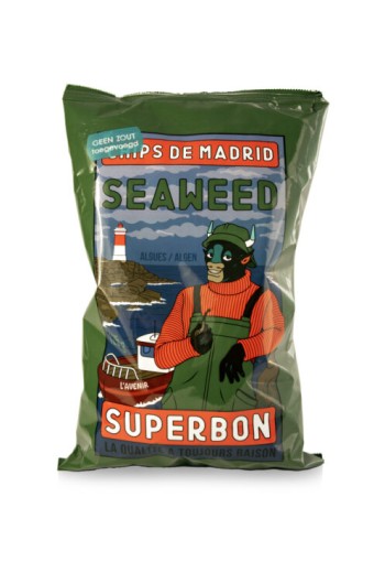 Superbon Chips met zeewier zonder toegevoegd zout (125 Gram)