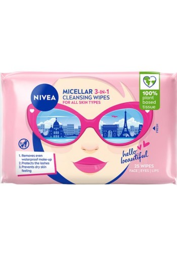 Nivea Micellair reinigingsdoekjes 3-in-1 (25 Stuks)
