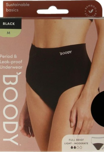 Boody Menstruatieondergoed tailleslip zwart licht/norm M (1 Stuks)