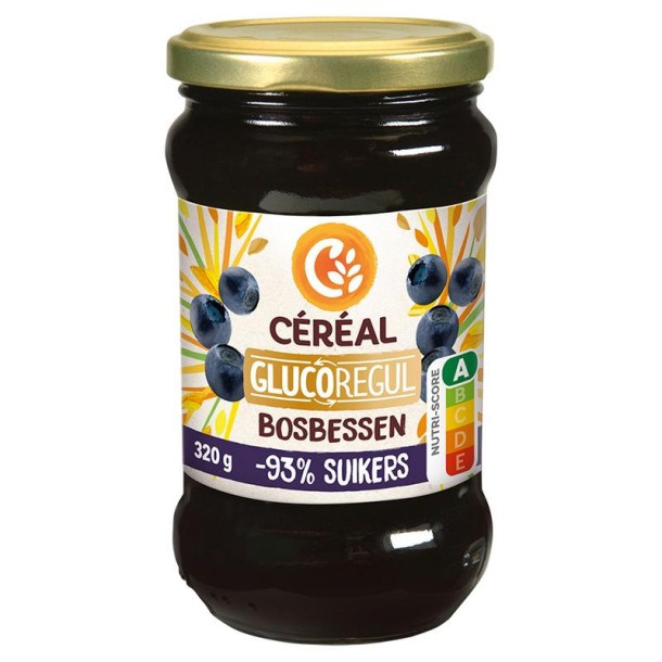Cereal Jam bosbessen minder suikers (320 Gram)