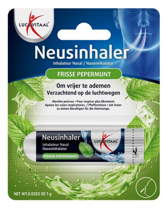 Lucovitaal Neusinhaler frisse pepermunt (1 Stuks)
