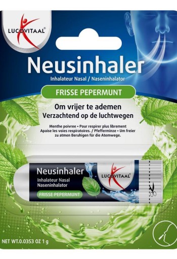 Lucovitaal Neusinhaler frisse pepermunt (1 Stuks)