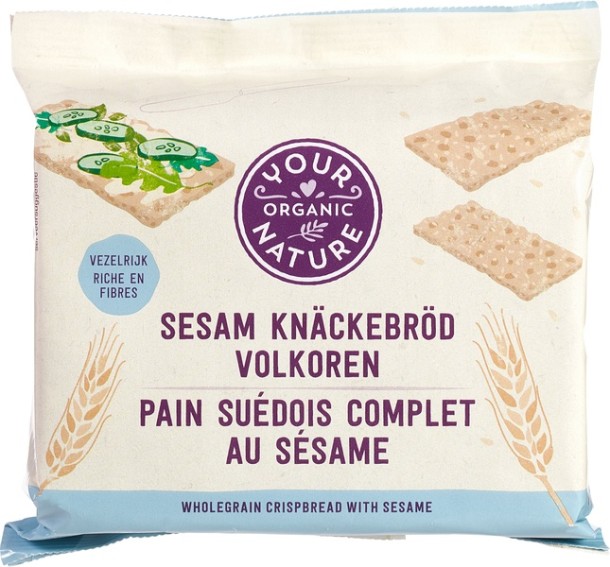 Your Organic Nat Knackebrod volkoren sesam bio (250 Gram)