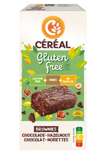 Cereal Brownies chocolade & hazeln gluten- lactosevrij (150 Gram)