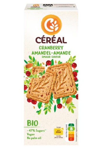 Cereal Koekjes cranberry amandel bio (132 Gram)